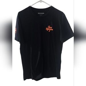 Mens True Religion Buddha Black/Orange/White T-Shirt Sz Medium